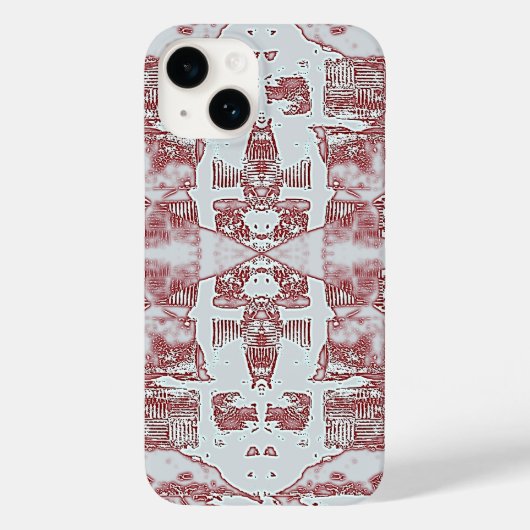 赤と白正方形パターン Case-Mate iPhoneケース (裏面)
