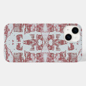 赤と白正方形パターン Case-Mate iPhoneケース (裏面 (横))