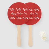 赤と白母の日 ハンドファン (正面&裏面)