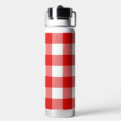赤と白水牛のプレイド水瓶 ウォーターボトル (背面)