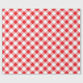 赤と白水牛の格子模様の包み紙 ラッピングペーパー (フラット)