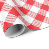 赤と白水牛の格子模様の包み紙 ラッピングペーパー (ロールコーナー)