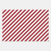 赤と白水玉模様とクストライプのリスマス ラッピングペーパーシート (正面2)