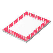 赤と白水玉模様カスタムメモ ノートパッド (回転)