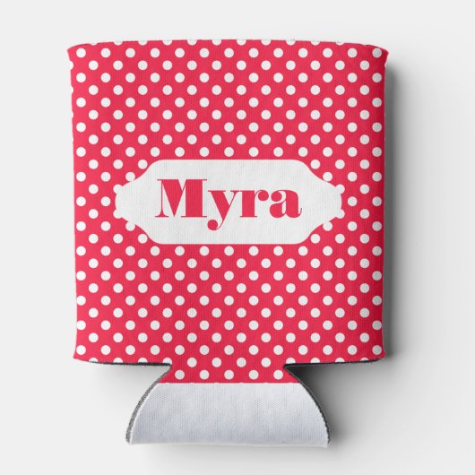 赤と白水玉模様カスタム缶クーラー 缶クーラー (裏面)