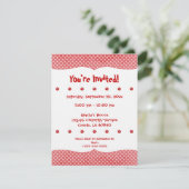 赤と白水玉模様パーティー招待状 招待状 (スタンド正面)