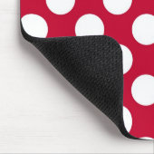 赤と白水玉模様マウスパッド マウスパッド (コーナー)