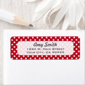 赤と白水玉模様差出人住所ラベル ラベル (インサイチュ)