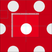 赤と白水玉模様柄 | カスタマイズ ファブリック (タイル)