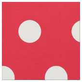 赤と白水玉模様柄 | カスタマイズ ファブリック (クローズアップ)