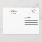 赤と白水玉模様誕生日フォト招待状 インビテーションポストカード (裏面)