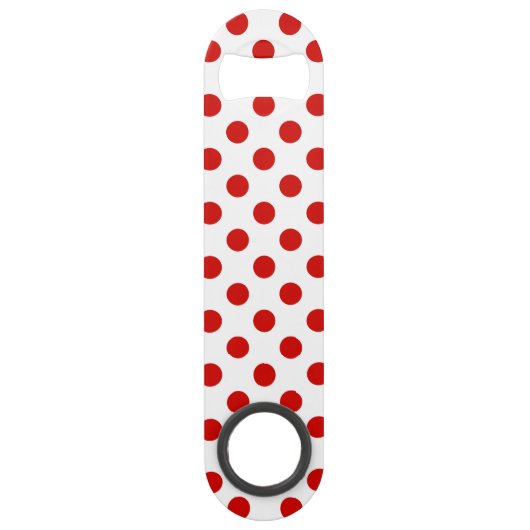 赤と白水玉模様 スピード栓抜き (正面)