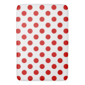 赤と白水玉模様 バスマット (正面縦)