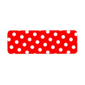 赤と白水玉模様 ラベル (正面)