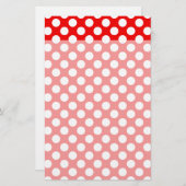 赤と白水玉模様 便箋 (正面/裏面)