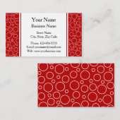 赤と白水玉模様 名刺 (正面/裏面)