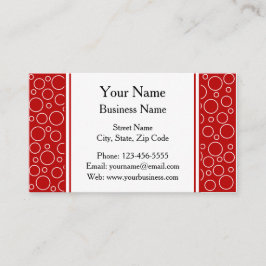 赤と白水玉模様 名刺