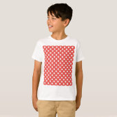 赤と白水玉模様 Tシャツ (正面フル)