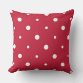 赤と白点 クッション (正面)
