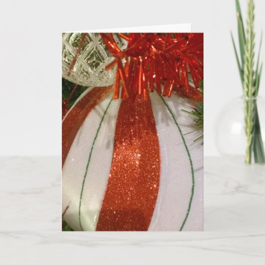 赤と白球根クリスマスカード シーズンカード (正面)