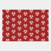赤と白生物学的災害［有害物質］ ラッピングペーパーシート (正面3)