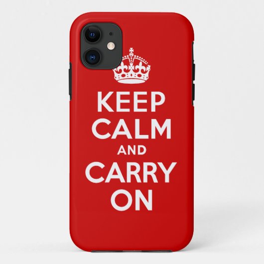 赤と白確実なKeep Calm and Carry On Case-Mate iPhoneケース (裏面)