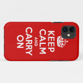 赤と白確実なKeep Calm and Carry On Case-Mate iPhoneケース (裏面(横))