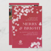赤と白紙吹雪企業のホリデーカード シーズンカード (正面/裏面)