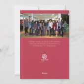 赤と白紙吹雪企業のホリデーカード シーズンカード (裏面)