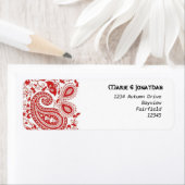 赤と白結婚ペイズリー ラベル (インサイチュ)