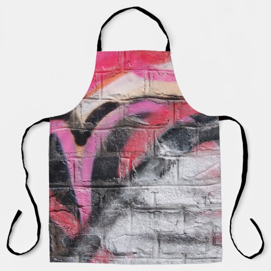 赤と白絵を描壁 エプロン (正面)