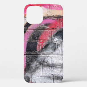 赤と白絵を描壁 iPhone 12ケース