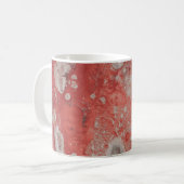 赤と白絵画抽象芸術 コーヒーマグカップ (正面左)
