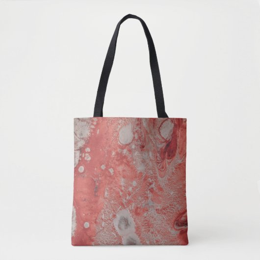 赤と白絵画抽象芸術 トートバッグ (正面)