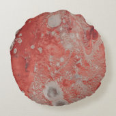 赤と白絵画抽象芸術 ラウンドクッション (裏面)
