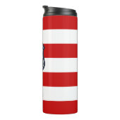 赤と白航海のストライプ名 タンブラー (回転右)