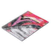 赤と白色彩の鮮やか壁 ノートブック (左側)