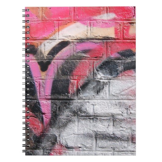 赤と白色彩の鮮やか壁 ノートブック (正面)