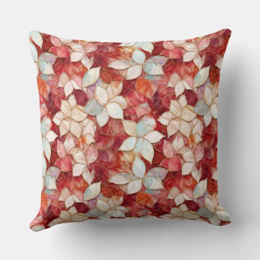 赤と白花 クッション (裏面)