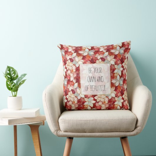 赤と白花 クッション (椅子)