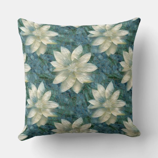 赤と白花 クッション (裏面)