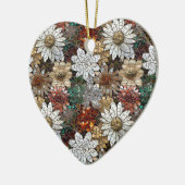 赤と白花 セラミックオーナメント (左)