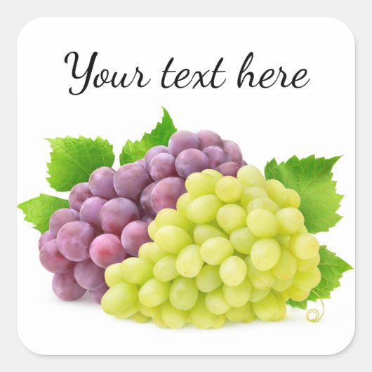 赤と白葡萄 スクエアシール (正面)