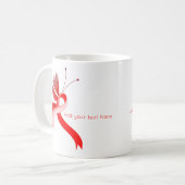 赤と白認識度蝶 コーヒーマグカップ (正面左)