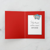 赤と白誕生日ビンゴカード カード (内部)