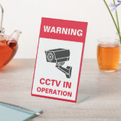 赤と白警告はっきりしたのセキュリティAフレーム 台座サイン (インサイチュ)