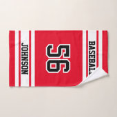 ⚾赤と白野球 – 100カスタマイズ%  ハンドタオル (ハンドタオル)