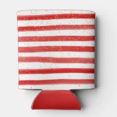 赤と白金ゴールドストライプと松の球根を持つ 缶クーラー (裏面)