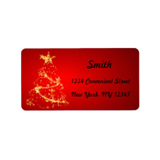 赤と白金ゴールド差出人住所ラベル ラベル