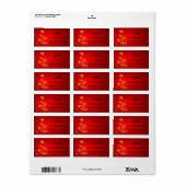 赤と白金ゴールド差出人住所ラベル ラベル (フルシート)